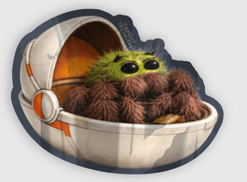 The Child - Baby Epeus Sp. Jumping Spider 2" x 1.6" Indoor/Outdoor Stickers LIMITED EDITION