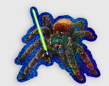Master Cyano Green Bottle Blue tarantula sticker, limited edition.