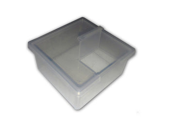 Square Invertebrate Enclosure for Invertebrates under 2.5" (All Types) - 4.5" x 4.5" x 3" Cross Ventilated with Feeder Door